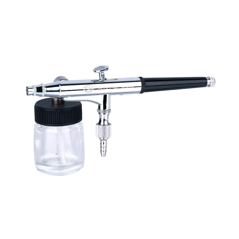 2Option Double Action Cup BT-134 Airbrush com garrafa de vidro para arte corporal, arte de unhas e decoração de bolo de aerógrafo